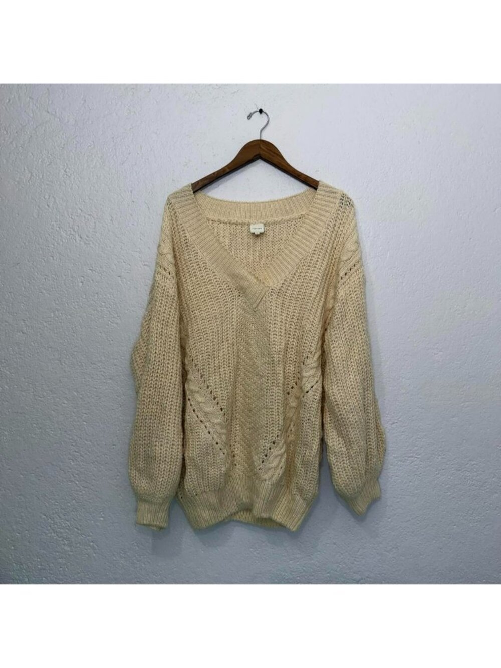 Pleione chunky knit cream sweater